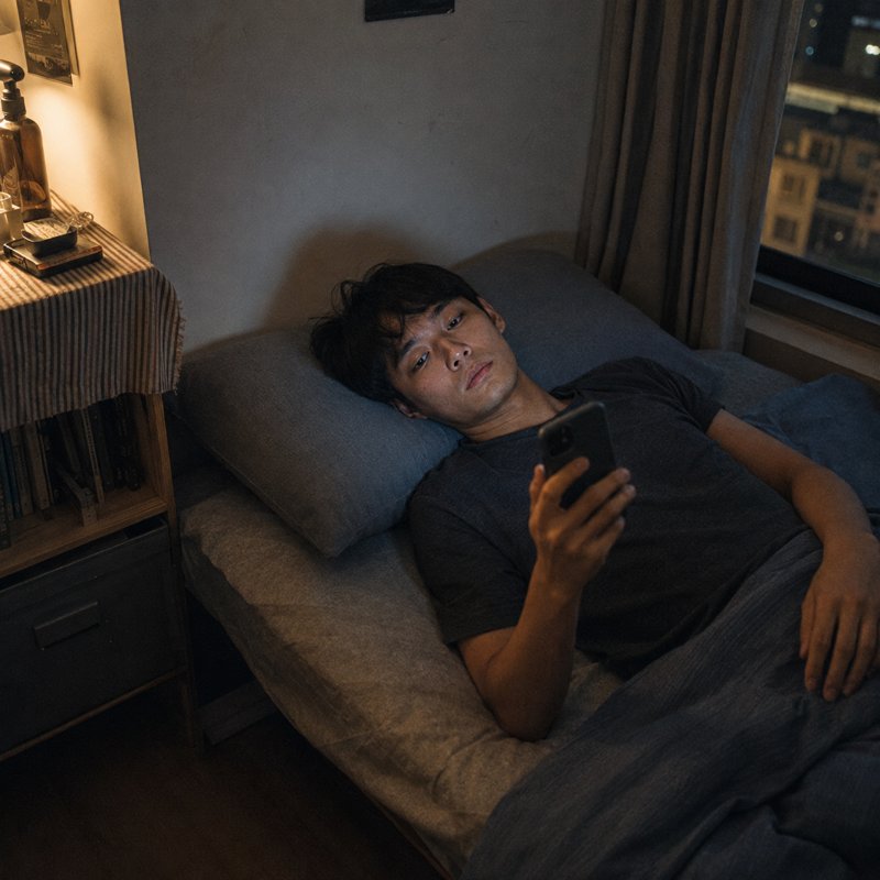 深夜床上,一個人盯著手機螢幕上停在已讀的對話